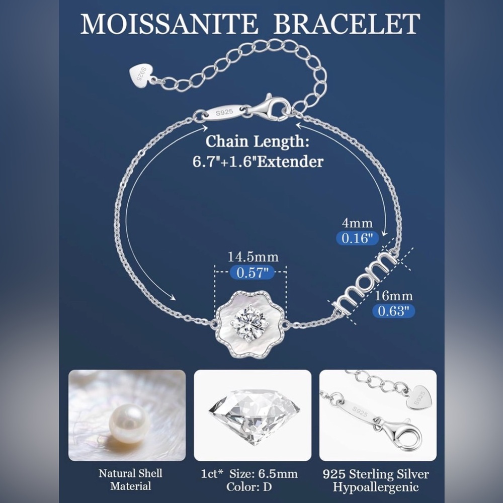 Moissanite Sterling Silver Bracelet!